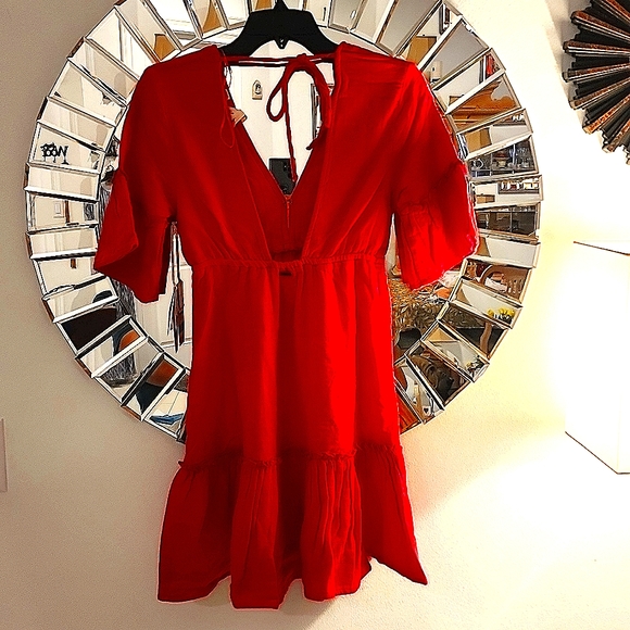 Billabong Open Back Red Dress. S - Picture 6 of 16